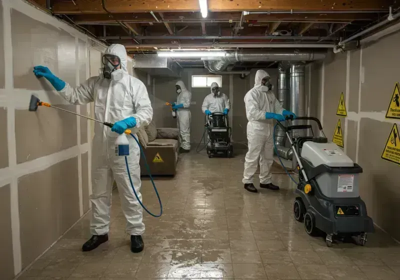 Basement Moisture Removal and Structural Drying process in Glenville, CT